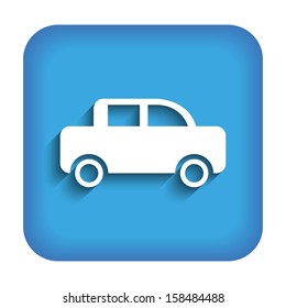 Blue icon with the image of car