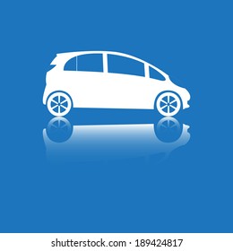 Blue icon with the image of car.