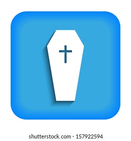 Blue icon with the image of the coffin