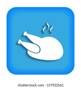 Blue icon with the image of a festive turkey