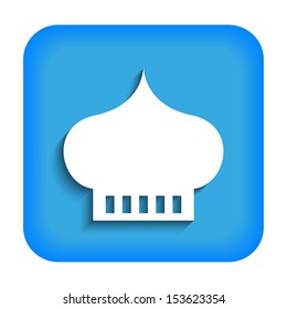 Blue icon with the image of a mosque