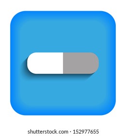 Blue icon with the image of pills