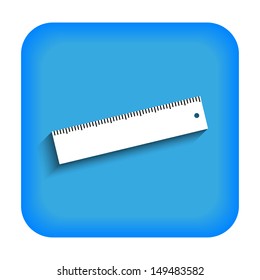 Blue icon with the image of a ruler