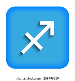 Blue icon with the image of Sagittarius