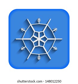 Blue icon with the image of snowflakes