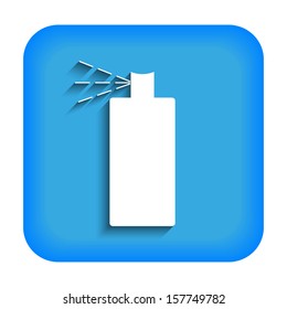 Blue icon with the image of sprayer