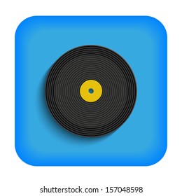 Blue icon with the image of a vinyl record