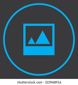 A Blue Icon Isolated on a Grey Background inside a circle - Picture
