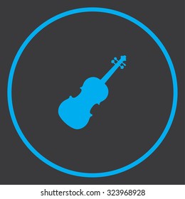 A Blue Icon Isolated on a Grey Background inside a circle - Violin