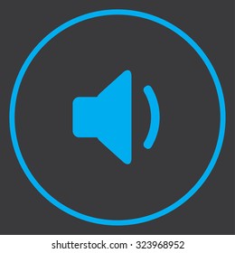 A Blue Icon Isolated on a Grey Background inside a circle - Volume