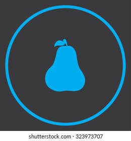 A Blue Icon Isolated on a Grey Background inside a circle - Pear