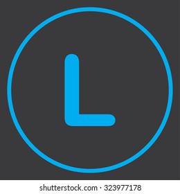 A Blue Icon Isolated on a Grey Background inside a circle - L
