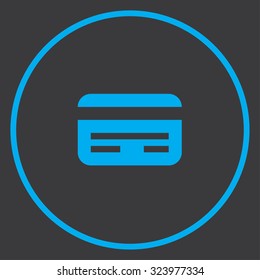 A Blue Icon Isolated on a Grey Background inside a circle - Credit Card