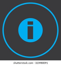 A Blue Icon Isolated on a Grey Background inside a circle - Information