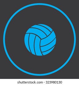 A Blue Icon Isolated on a Grey Background inside a circle - Football