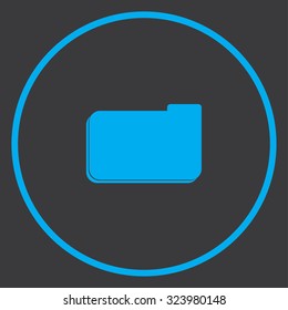 A Blue Icon Isolated on a Grey Background inside a circle - Folder