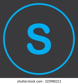 A Blue Icon Isolated on a Grey Background inside a circle - S