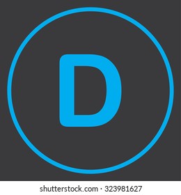A Blue Icon Isolated on a Grey Background inside a circle - D