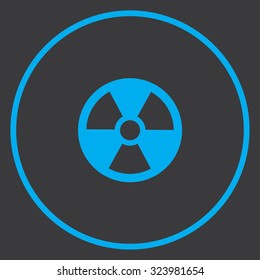 A Blue Icon Isolated on a Grey Background inside a circle - Radio Active