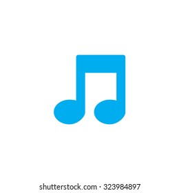 A Blue Icon Isolated on a White Background - Musical Notes