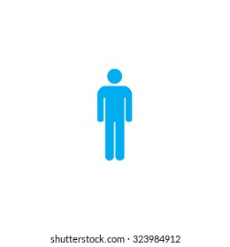 A Blue Icon Isolated on a White Background - Man