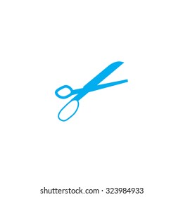 A Blue Icon Isolated on a White Background - Scissors