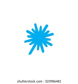 A Blue Icon Isolated on a White Background - Explosion Thick