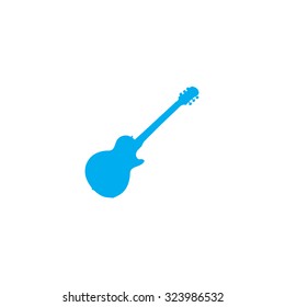A Blue Icon Isolated on a White Background - Guitar