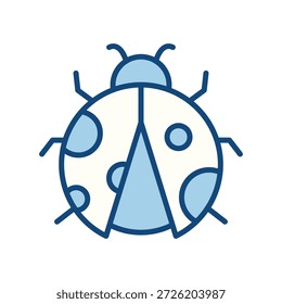 Icono azul de una mariquita