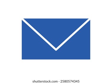 Blue icon of letter or envelope of courier correspondence
