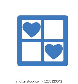 Blue icon love hearth illustration