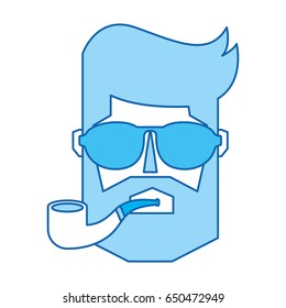 blue icon man face