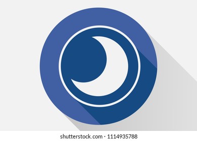 Blue icon of a moon.