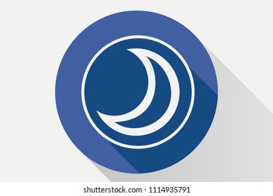 Blue icon of a moon.