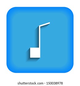 Blue icon with musical notes