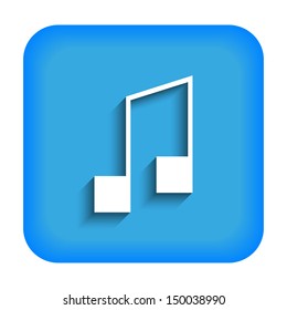 Blue icon with musical notes