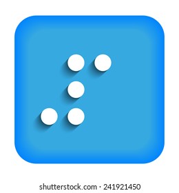 Blue icon with the number 1 in Braille