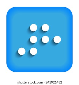 Blue icon with the number 8 in Braille