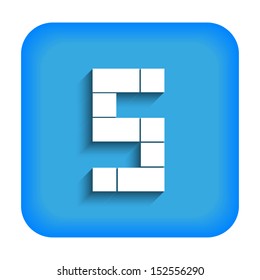 Blue icon with the number five