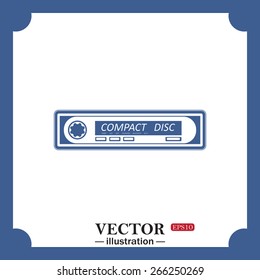 blue icon on white background.  Car radio. Modern Car Audio, web icon. vector design