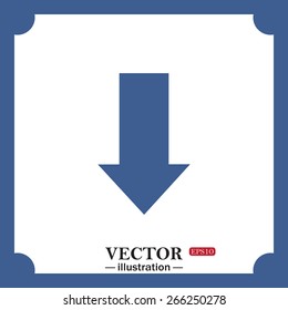 blue icon on white background.  arrow indicates the direction, web icon. vector design