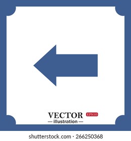 blue icon on white background.  arrow indicates the direction, web icon. vector design