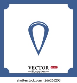 blue icon on white background.  gps, web icon. vector design