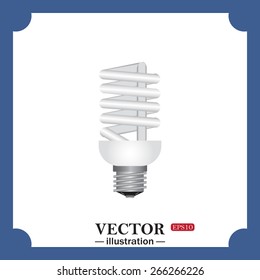 blue icon on white background.  fluorescent lamp, web icon. vector design
