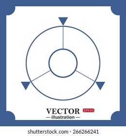 blue icon on white background.  GPS navigation, web icon. vector design