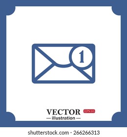 blue icon on white background.  SMS messages, web icon. vector design