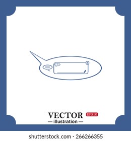 blue icon on white background.  instant messages online, web icon. vector design
