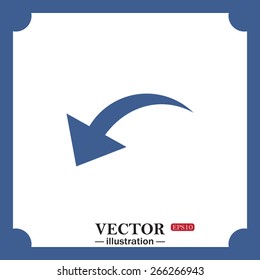 blue icon on white background.  arrow indicates the direction, web icon. vector design