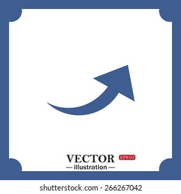 blue icon on white background.  arrow indicates the direction, web icon. vector design
