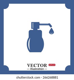 blue icon on white background.  Shower Gel, Liquid Soap, Lotion, Cream, Shampoo, Bath Foam, web icon. vector design